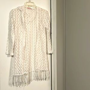 Samgami Baby long sleeve hooded coverup for women with fringes. Size S